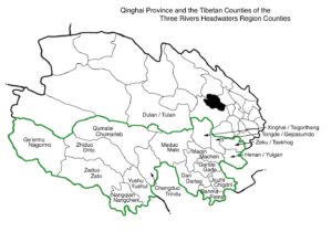 Sanjiangyuan county map in English