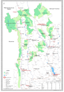 proposed hydro dams Thre Parallel Rivers official Chinese map 2015