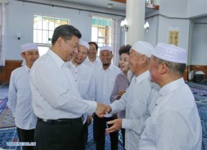 Xi Jinping in a Ningxia mosque 2016